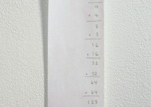 Detail image of "1+1" drawing created using graphite on paper