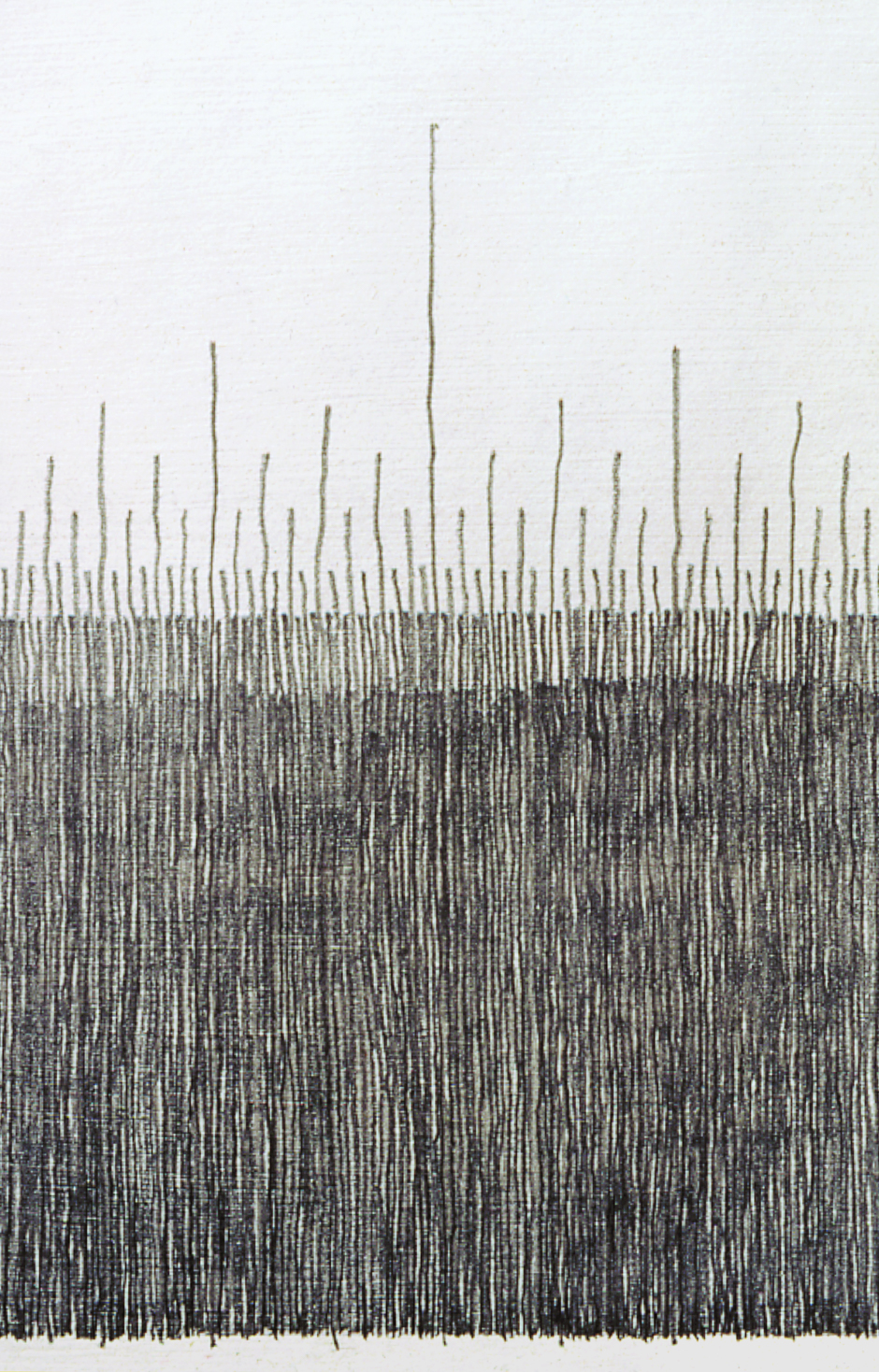 Detail image of "Infinite Division" drawing created using graphite on paper
