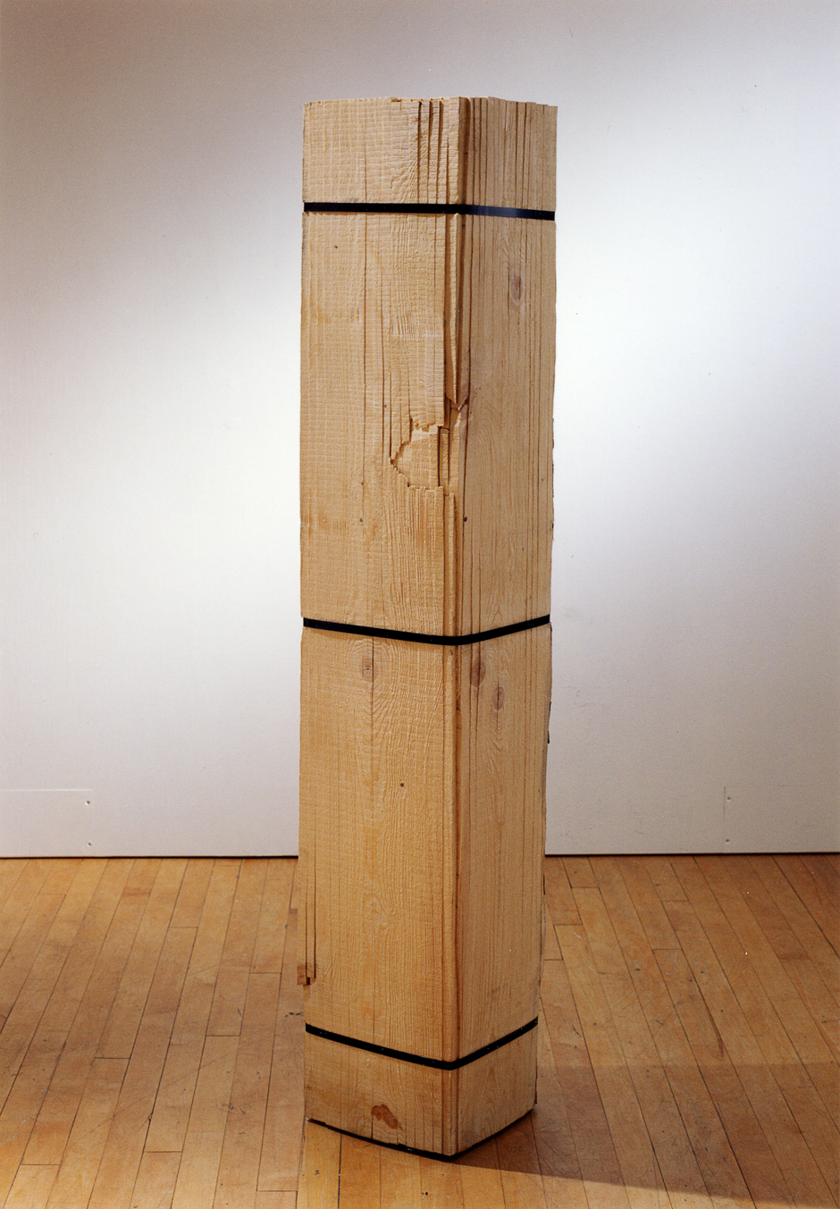 Image of floor standing "Measure VIII" sculpture created from bandsawn wood