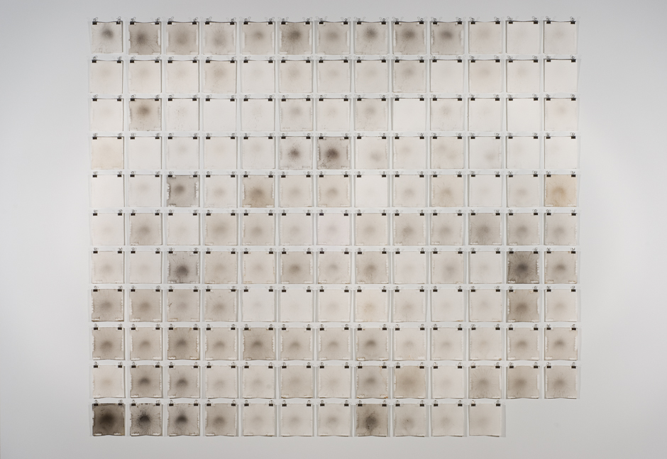 Image of installed "Stain" drawings created from automotive exhaust
